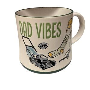 Dad Vibes Mug with Sports and Lawn Mower Design NWT